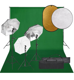 Kit de studio photo avec éclairage toile de fond et réflecteur