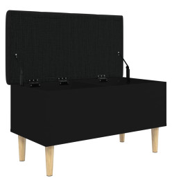 Banc de rangement noir 82x42x46 cm bois d'ingénierie