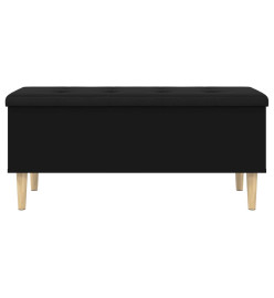 Banc de rangement noir 102x42x46 cm bois d'ingénierie