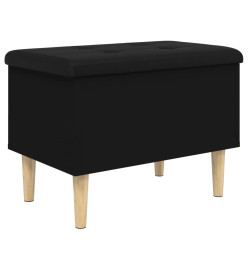 Banc de rangement noir 62x42x46 cm bois d'ingénierie