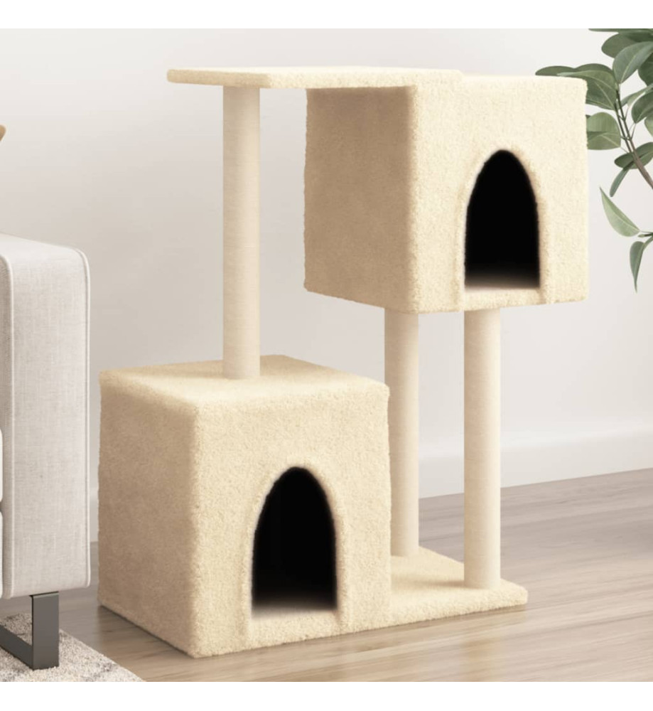 Arbre à chat avec griffoirs en sisal Crème 86 cm