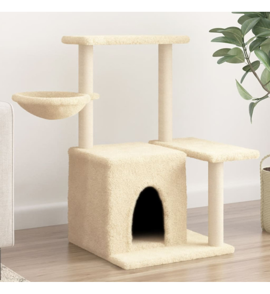 Arbre à chat avec griffoirs en sisal Crème 83 cm