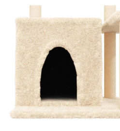 Arbre à chat avec griffoirs en sisal Crème 83 cm