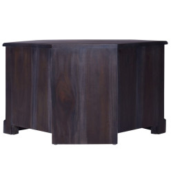 Meuble TV d'angle Noir clair 80x40x49 cm Bois massif d'acajou