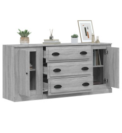 Buffets 3 pcs Sonoma gris Bois d'ingénierie