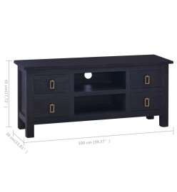 Meuble TV Café noir clair 100x30x45 cm Bois d'acajou massif