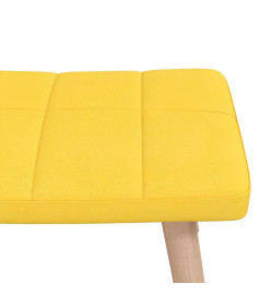 Chaise à bascule avec tabouret Jaune moutarde Tissu