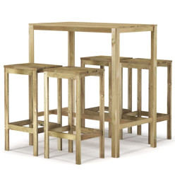 Meubles de bar de jardin 5 pcs Bois de pin imprégné