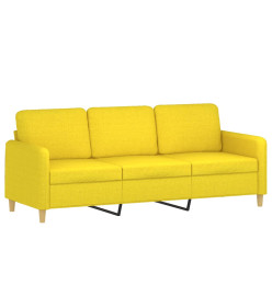 Ensemble de canapés 2 pcs avec coussins Jaune clair Tissu