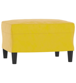 Fauteuil avec repose-pied jaune 60 cm velours