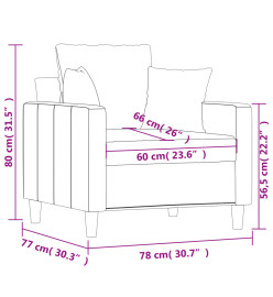 Fauteuil Vert foncé 60 cm Velours