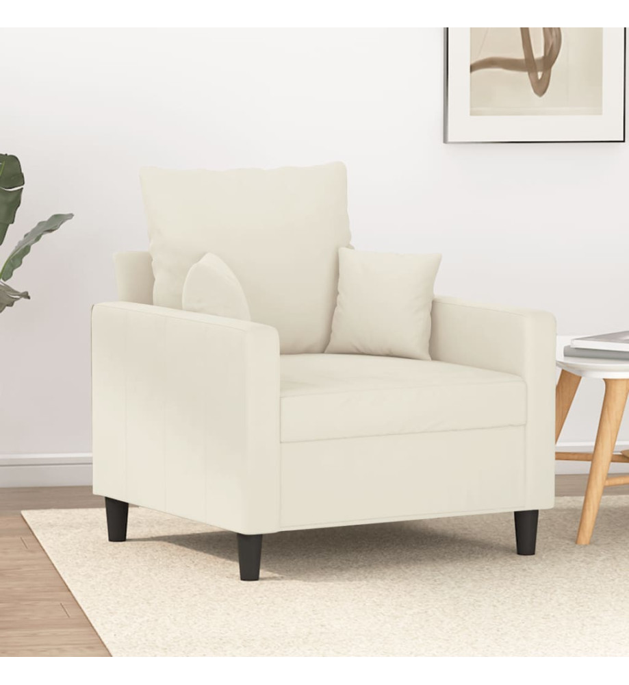 Fauteuil Crème 60 cm Velours