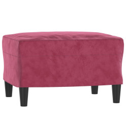 Fauteuil avec repose-pied Rouge bordeaux 60 cm Velours