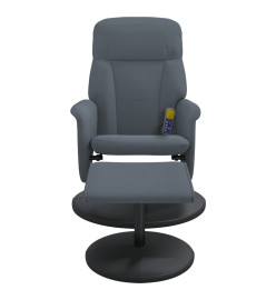 Fauteuil de massage inclinable repose-pied gris foncé velours