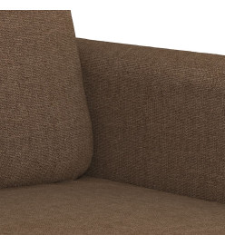 Ensemble de canapés 2 pcs avec coussins marron tissu