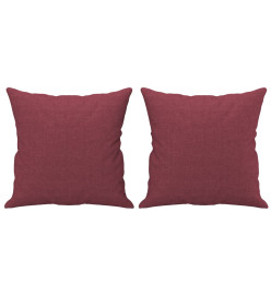 Ensemble de canapés 2 pcs avec coussins rouge bordeaux tissu