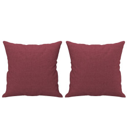 Ensemble de canapés 3 pcs avec coussins rouge bordeaux tissu