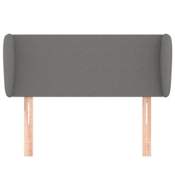 Tête de lit avec oreilles Gris foncé 103x23x78/88 cm Tissu