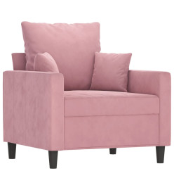 Fauteuil avec repose-pied Rose 60 cm Velours