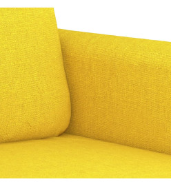 Ensemble de canapés 3 pcs avec coussins Jaune clair Tissu