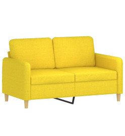 Ensemble de canapés 3 pcs avec coussins jaune clair tissu