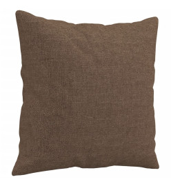 Canapé 3 places avec oreillers décoratifs marron 180 cm tissu