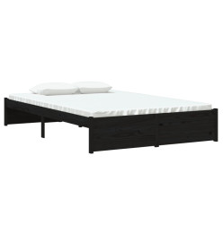 Cadre de lit Noir Bois massif 120x190 cm Petit double