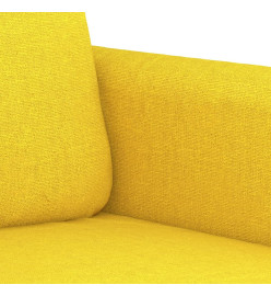 Ensemble de canapés 3 pcs avec coussins Jaune clair Tissu