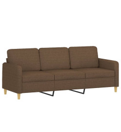 Ensemble de canapés 3 pcs avec coussins Marron Tissu