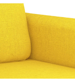 Ensemble de canapés 4 pcs avec coussins jaune clair tissu