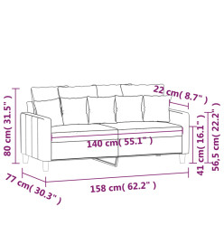 Canapé à 2 places Vert foncé 140 cm Velours