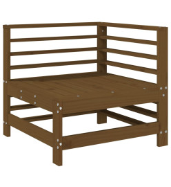Canapé d'angle de jardin marron miel bois de pin solide