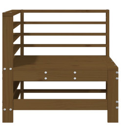 Canapé d'angle de jardin marron miel bois de pin solide