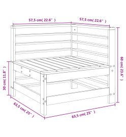 Canapé d'angle de jardin marron miel bois de pin solide