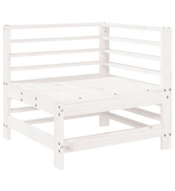 Canapé d'angle de jardin blanc bois de pin massif