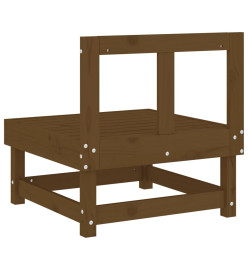 Canapés centraux de jardin 2 pcs marron miel bois de pin solide