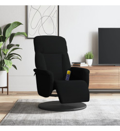 Fauteuil inclinable de massage avec repose-pied noir velours