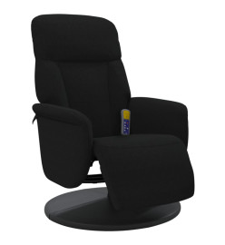 Fauteuil inclinable de massage avec repose-pied noir velours