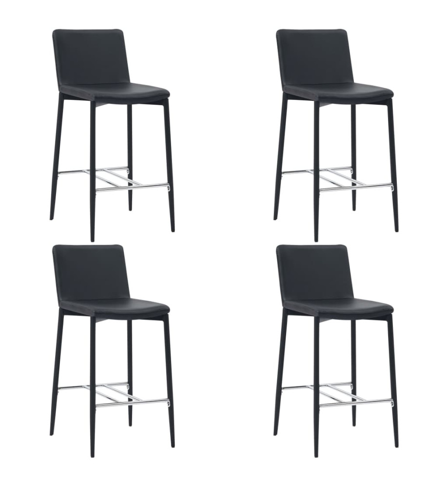 Tabourets de bar lot de 4 noir similicuir Tabourets de bar lot de 4 noir similicuir