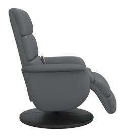 Fauteuil inclinable de massage repose-pieds gris similicuir