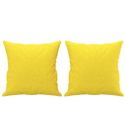 Ensemble de canapés 2 pcs avec coussins jaune clair tissu