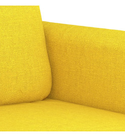 Ensemble de canapés 2 pcs avec coussins jaune clair tissu