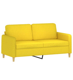 Canapé à 2 places Jaune clair 140 cm Tissu