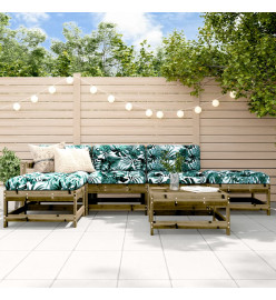 Salon de jardin 6 pcs bois de pin imprégné