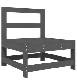 Salon de jardin 4 pcs gris bois massif de pin