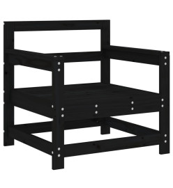 Salon de jardin 7 pcs Noir Bois de pin massif