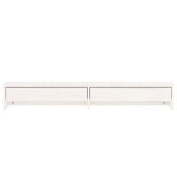 Support de moniteur Blanc 100x27x15 cm Bois de pin solide