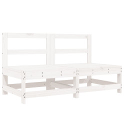 Salon de jardin 8 pcs Blanc Bois de pin massif