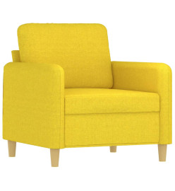 Fauteuil avec repose-pied Jaune clair 60 cm Tissu