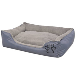 Lit pour chiens avec coussin rembourré Taille XL Gris